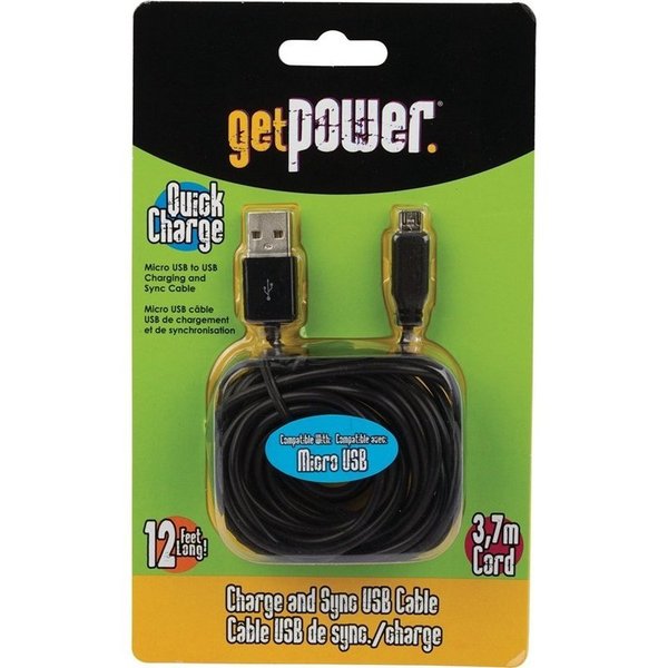Getpower Cable Micro Usb Get Power 12Ft GP-XL-USB-M